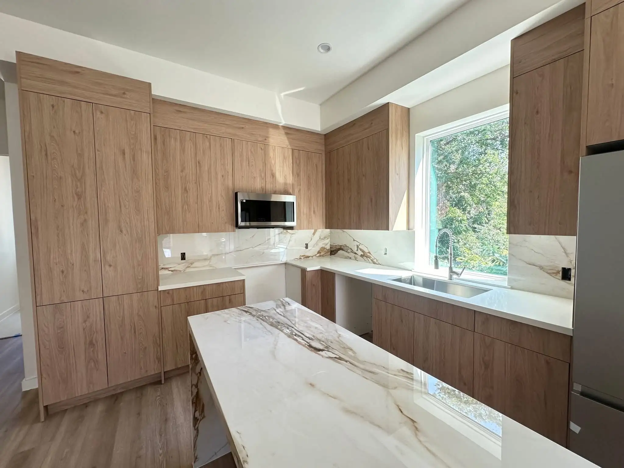 Full remodel with custom island and quartz counters
